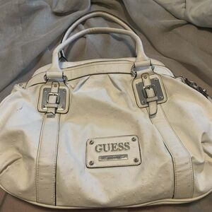 GUESS White Ostrich Embossed Satchel – Vintage Y2K Chic